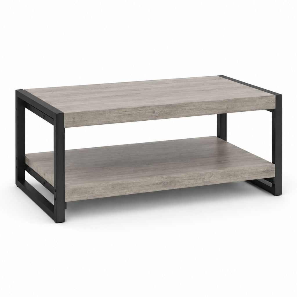 Couchtisch mit Ablage Grau Spanplatte Stahl rechteckig 100 x 60 x 45 cm