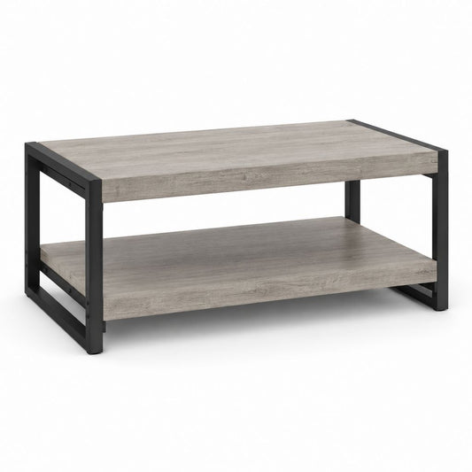 Couchtisch mit Ablage Grau Spanplatte Stahl rechteckig 100 x 60 x 45 cm