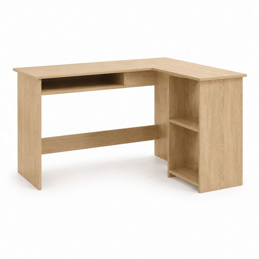 Eckschreibtisch Sonoma-Eiche Spanplatte L-Form mit Ablagefächern 120 x 120 x 75 cm